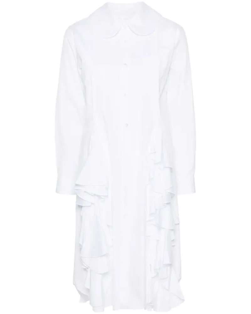 Comme des Garçons Midikleid mit Rüschen - Weiß Weiß