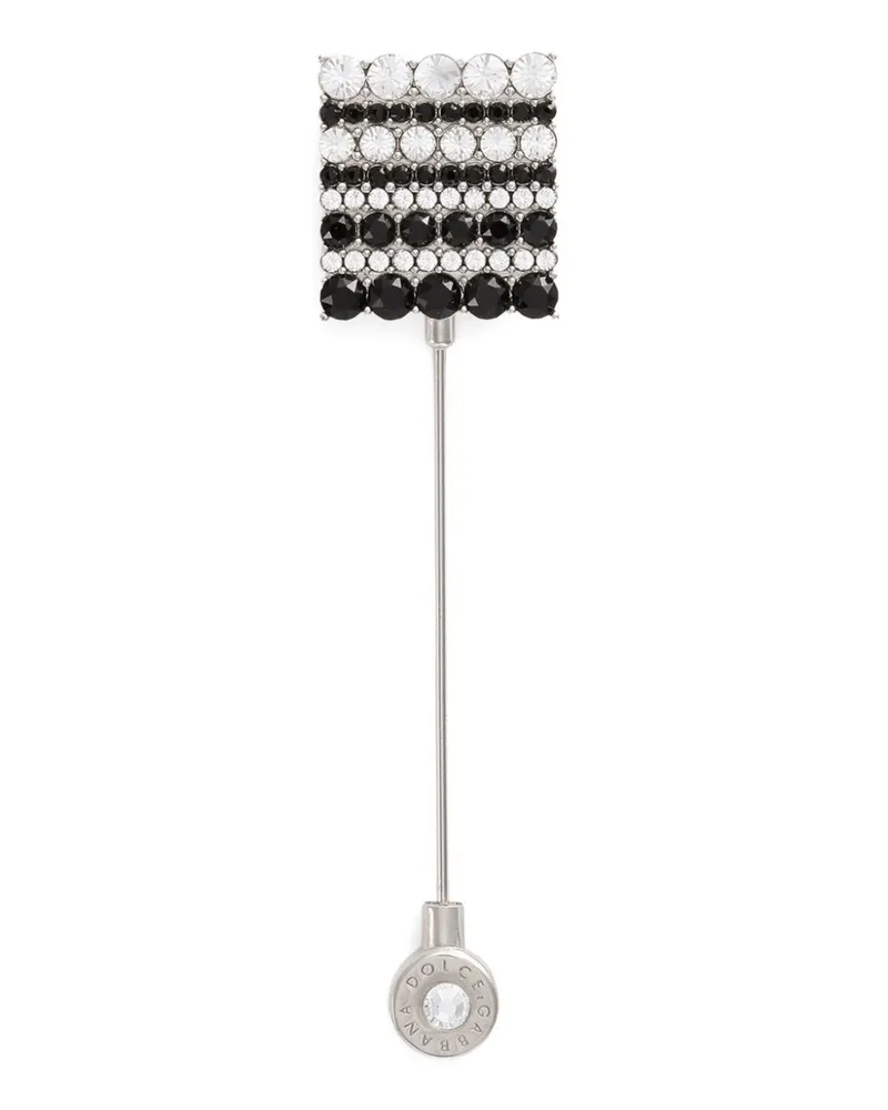 Dolce & Gabbana Anstecknadel mit Kristallen - Silber Silber