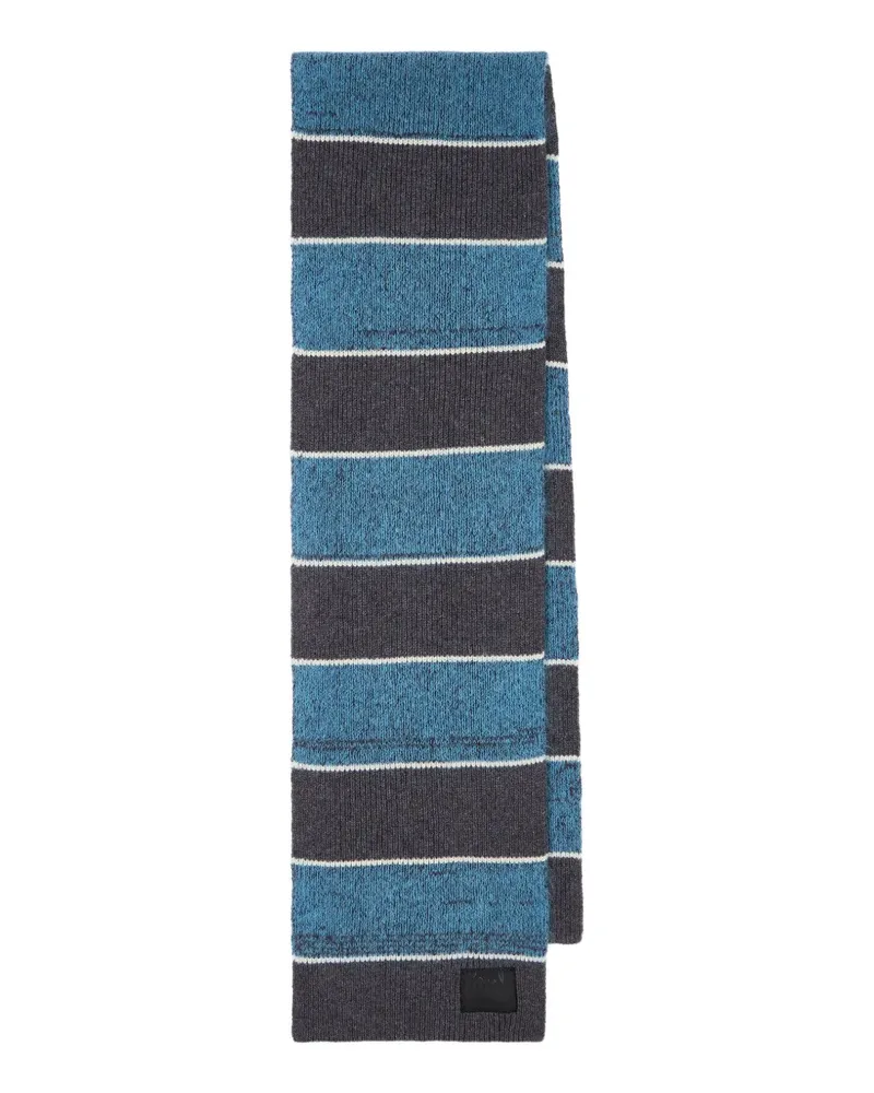 Paul Smith Gerippter Schal mit Streifen - Blau Blau