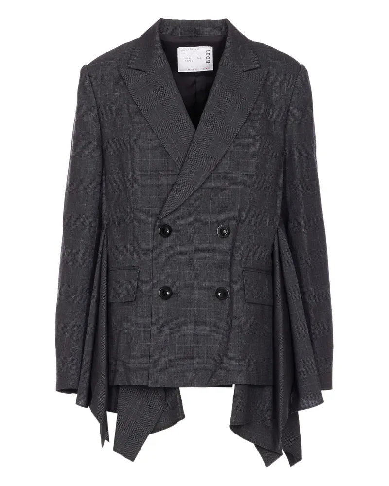 Sacai Blazer mit Glencheck - Grau Grau