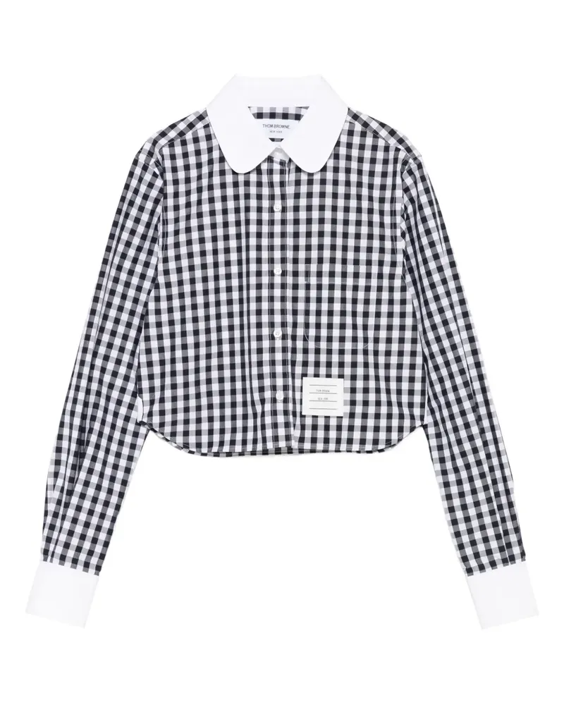 Thom Browne Vichy-Hemd mit Bubikragen - Blau Blau