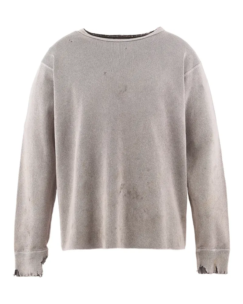 SAINT MXXXXXX distressed round-neck sweater - Grau Grau