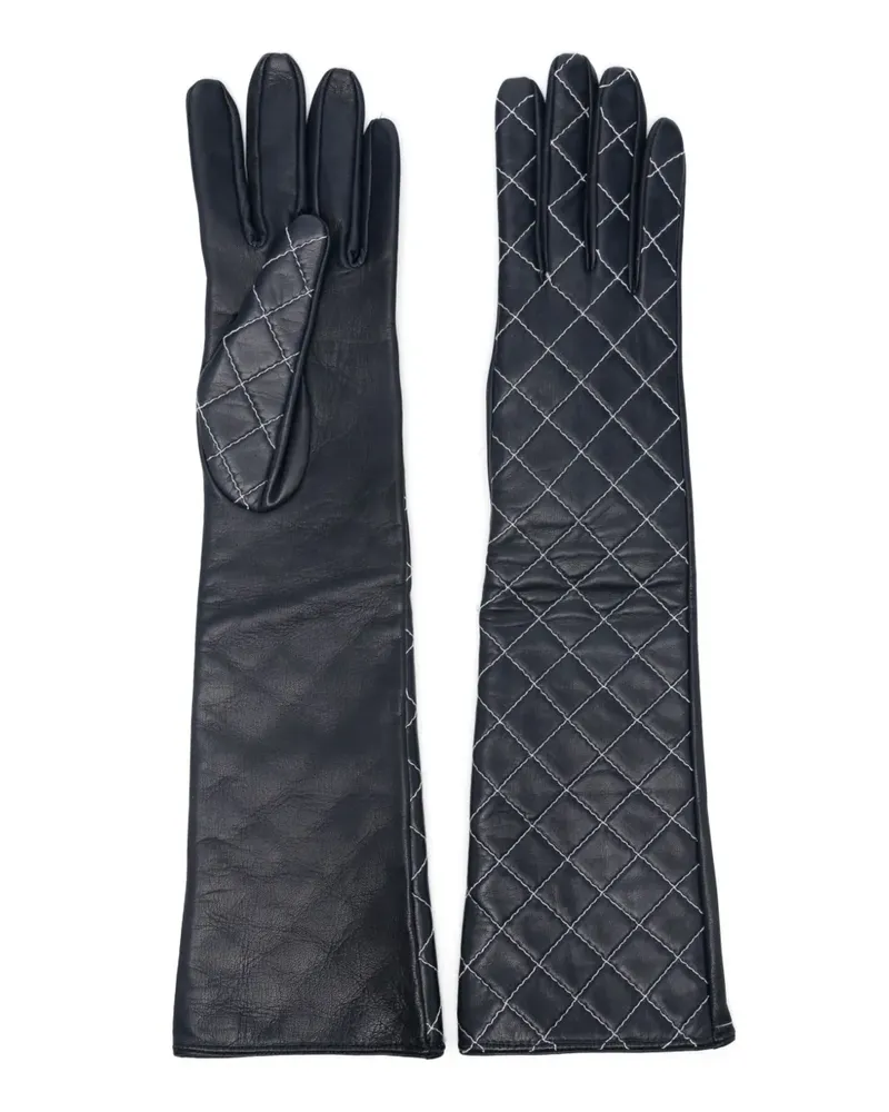 Manokhi Handschuhe aus Leder - Blau Blau