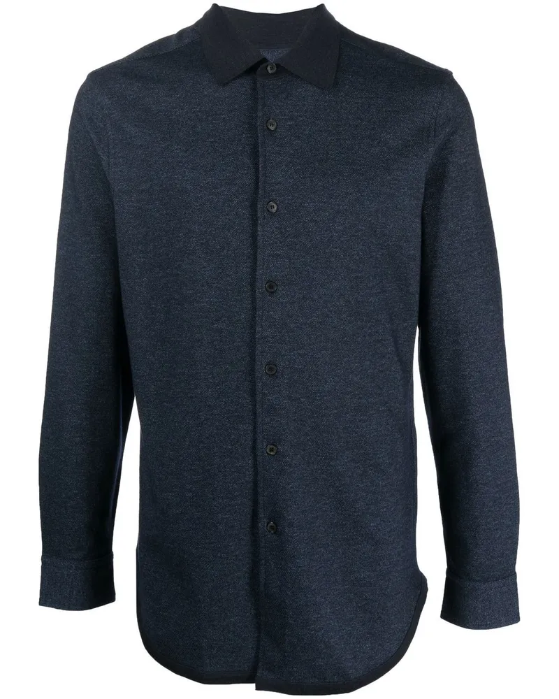 Brioni Hemd aus Jersey Blau