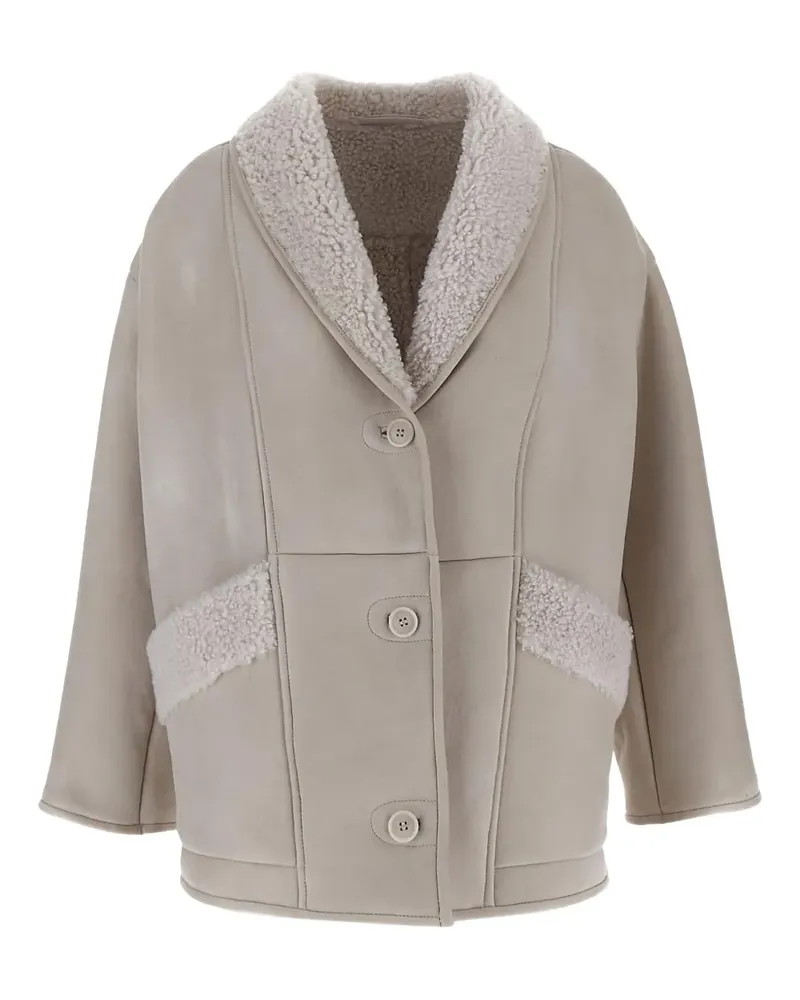 Salvatore Santoro Jacke aus Faux Shearling - Nude Nude