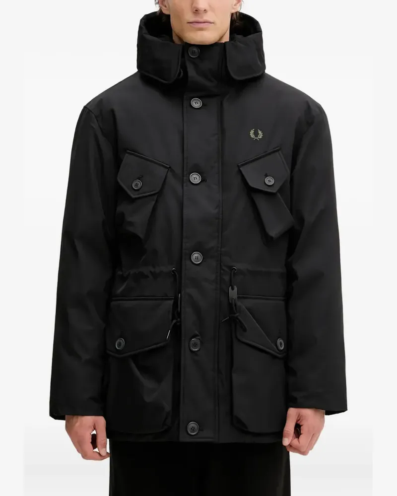 Fred Perry logo-embroidered jacket - Schwarz Schwarz