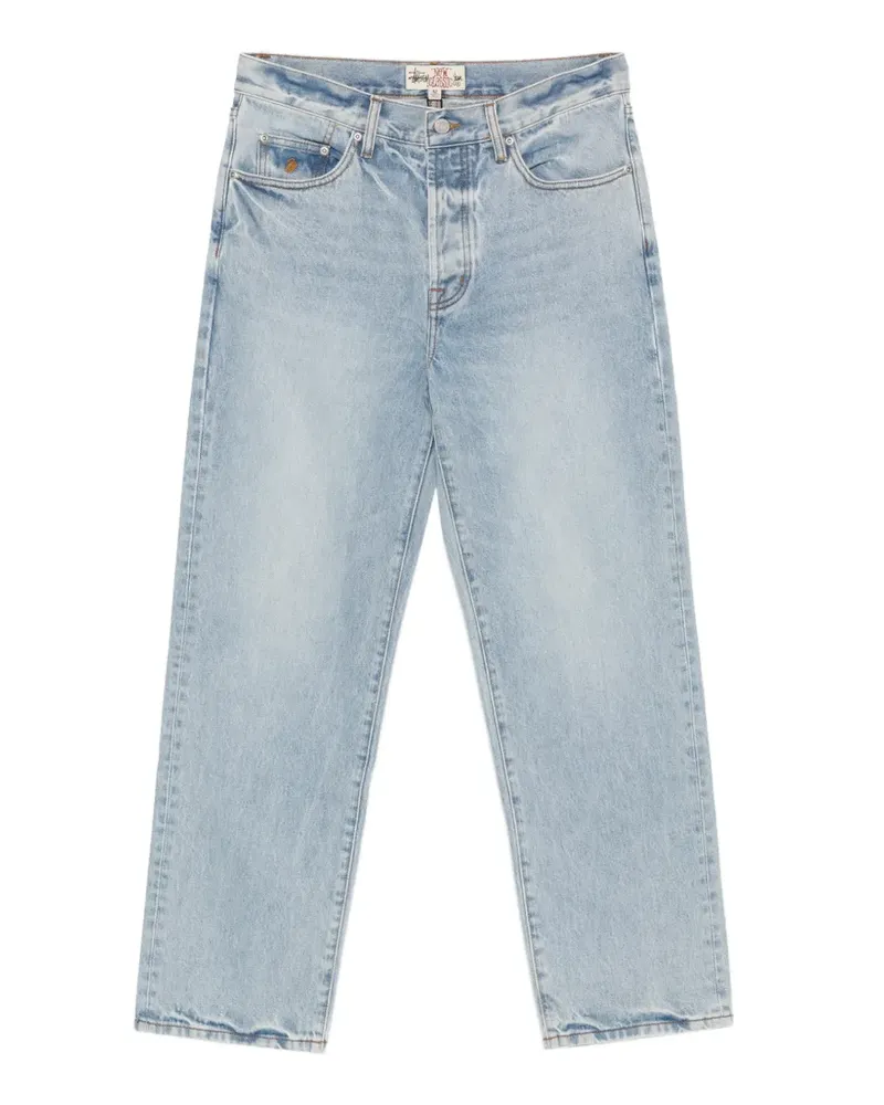 Stüssy Weite Jeans mit Logo-Stickerei - Blau Blau