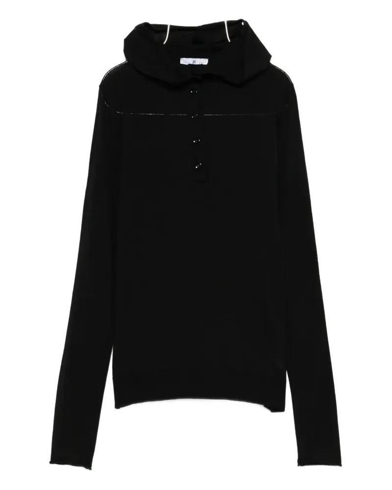 PT TORINO buttoned hooded sweatshirt - Schwarz Schwarz