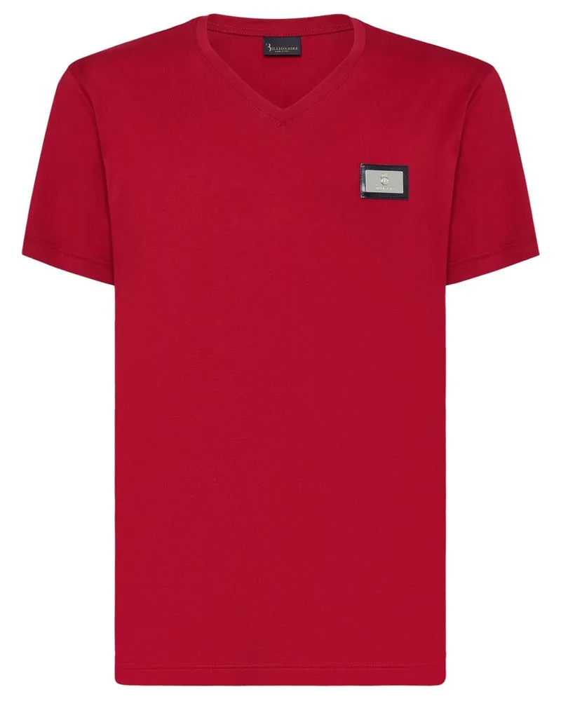 Billionaire T-Shirt mit Logo-Schild Rot