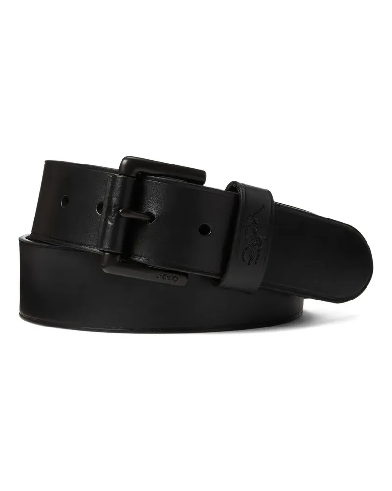 Ralph Lauren embossed-logo leather belt - Schwarz Schwarz