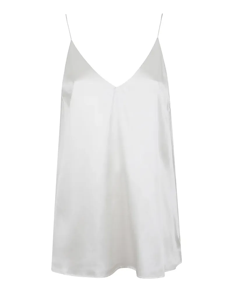 Lisa Yang satin V-neck top - Weiß Weiß