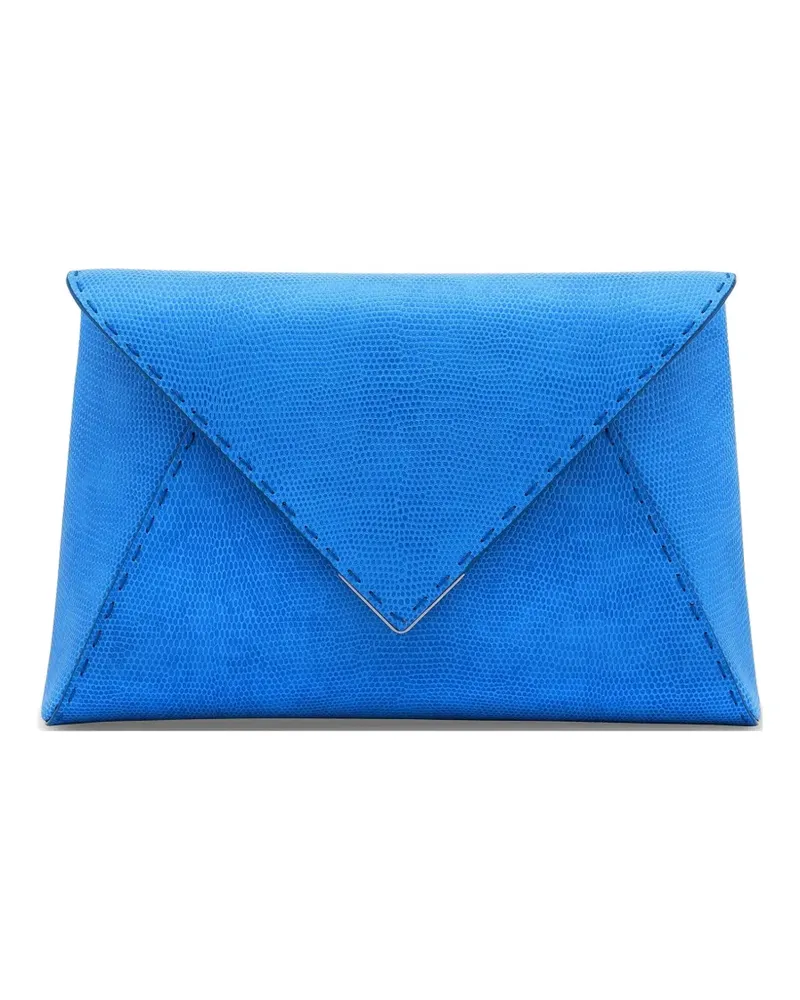 Tyler Ellis large Lee 'Pouchet' lizard-effect clutch bag - Blau Blau