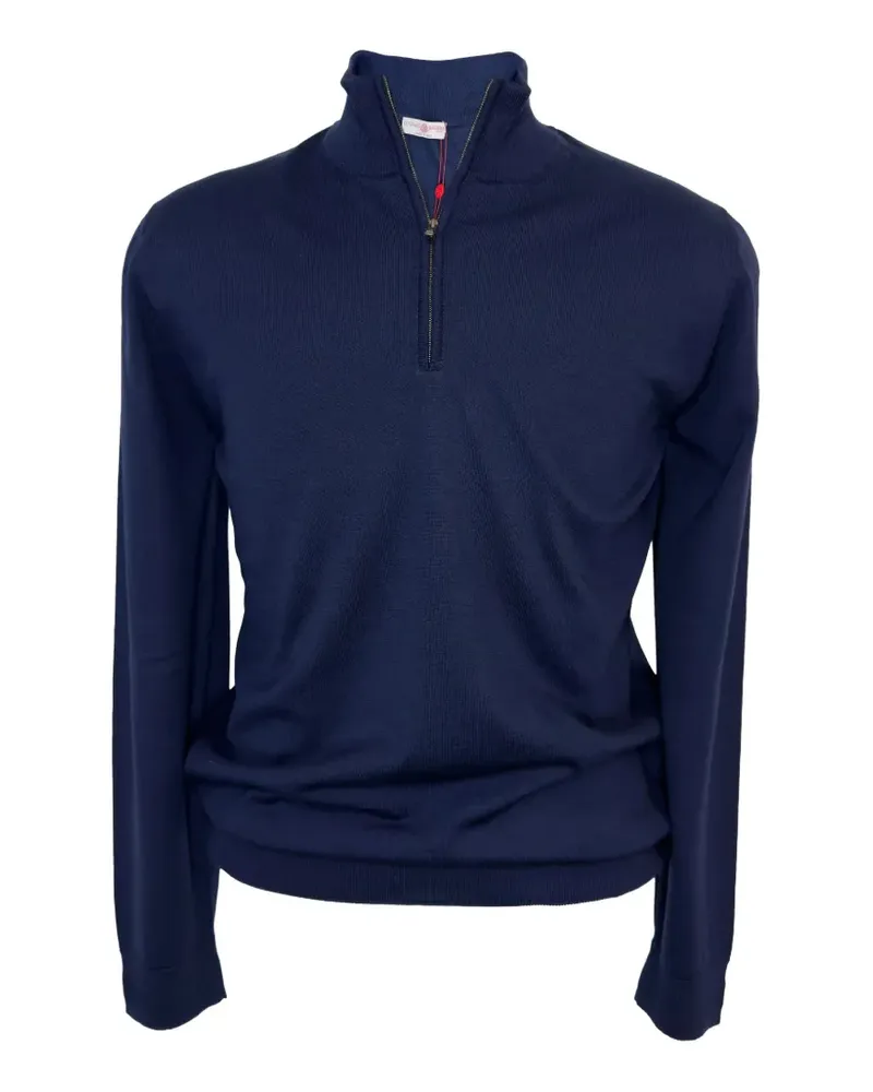 Luciano Barbera Pullover mit kurzem Reißverschluss - Blau Blau