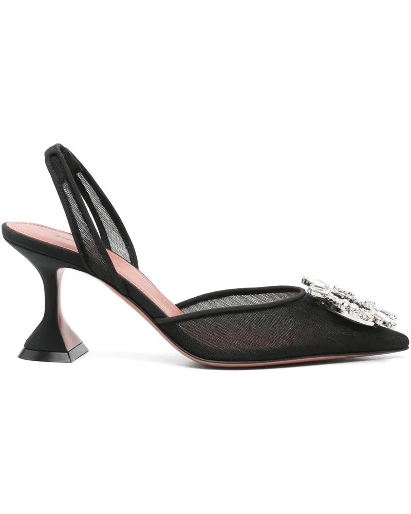Amina Muaddi Begum Glass Slingback-Pumps 75mm - Schwarz Schwarz
