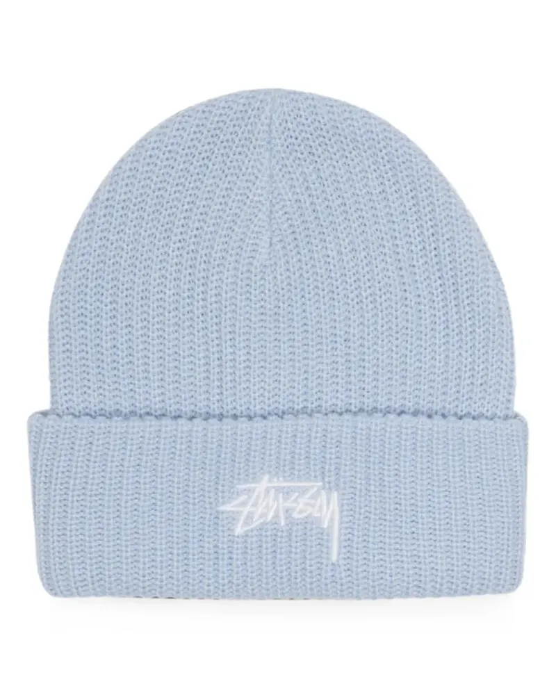 Stüssy Gerippte Beanie mit Umschlag - Blau Blau
