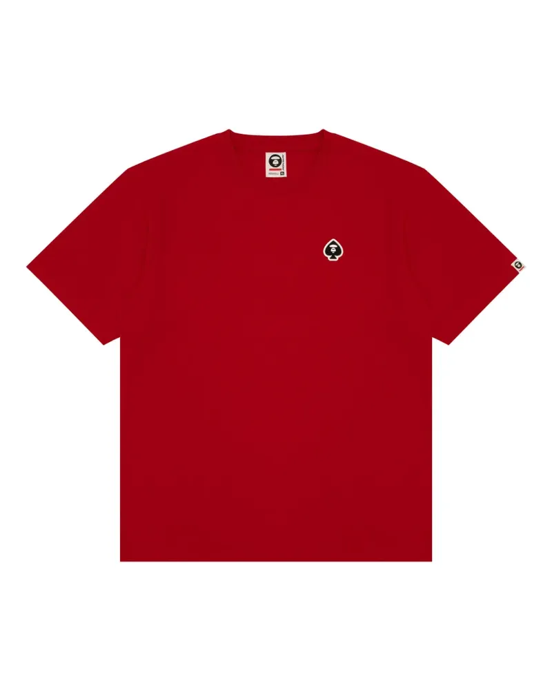 BAPE T-Shirt mit Logo-Patch - Rot Rot