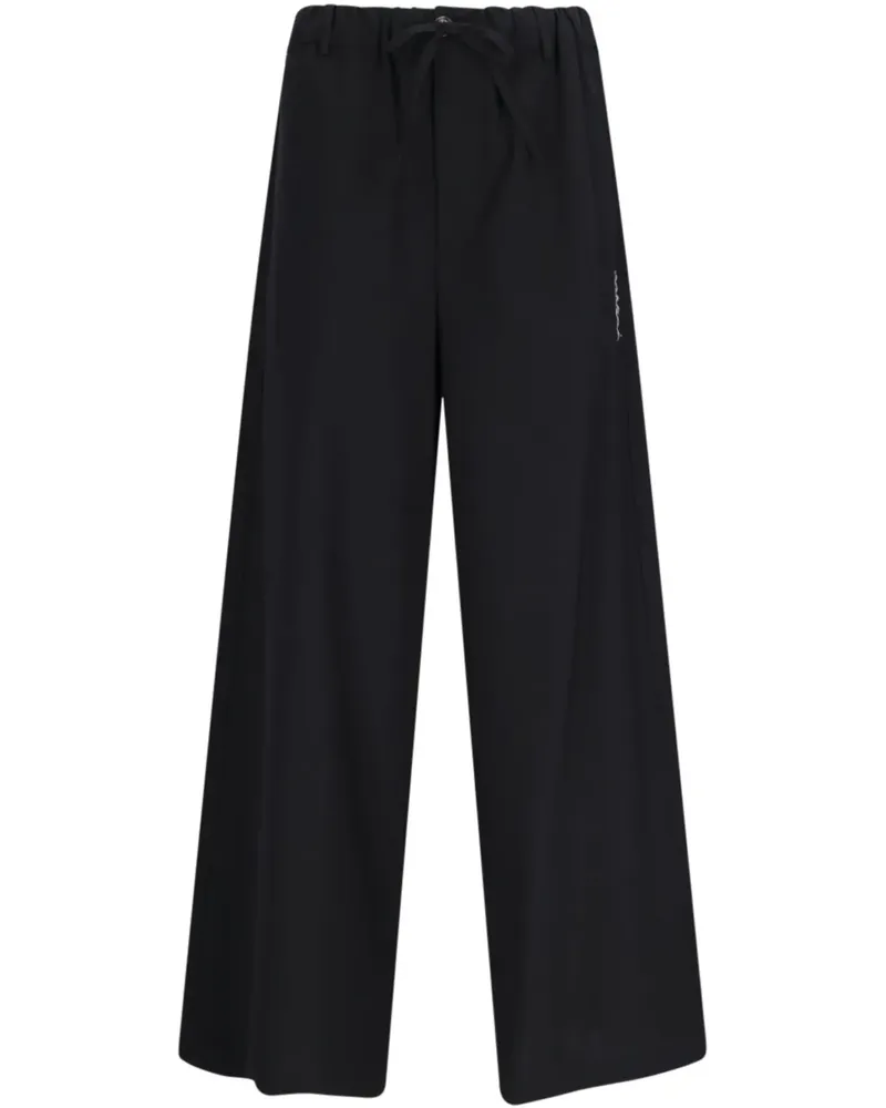 Marni Ausgestellte Hose mit Logo-Print - Schwarz Schwarz