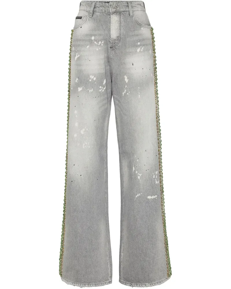 Philipp Plein Jeans mit Kristallverzierung - Grau Grau