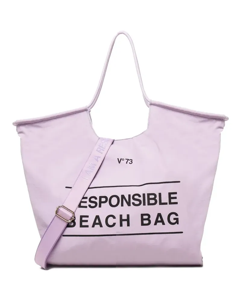 V°73 Strandtasche mit Logo-Print - Violett Violett