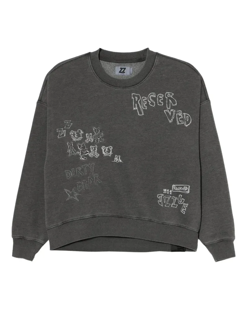 Izzue Sweathshirt mit grafischer Stickerei - Grau Grau