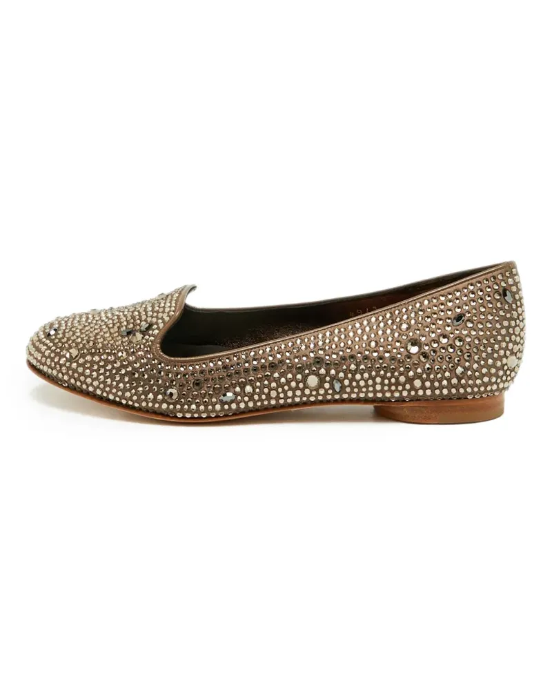 Gina Ballerinas mit Kristallen - Braun Braun