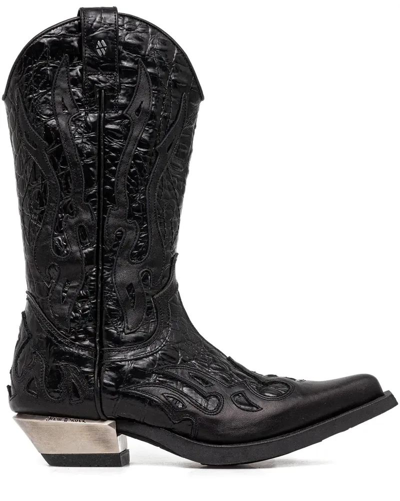 New Rock Klassische Stiefel 40mm - Schwarz Schwarz