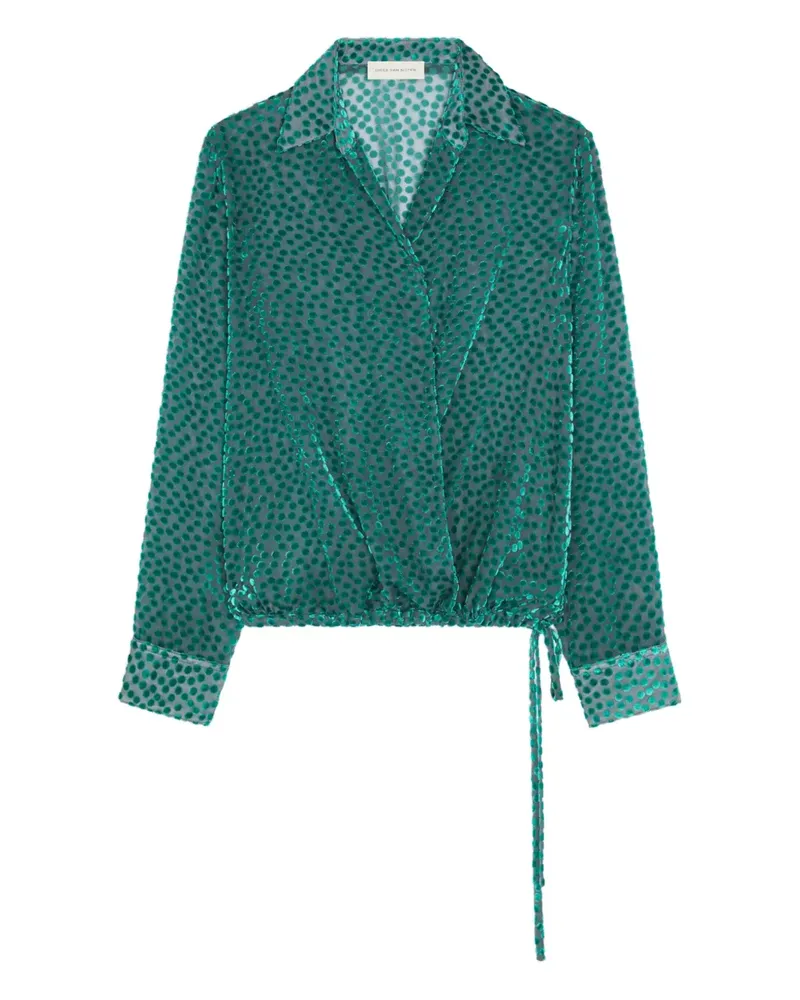 Dries van Noten Gewickeltes Devoré-Hemd - Grün Grün