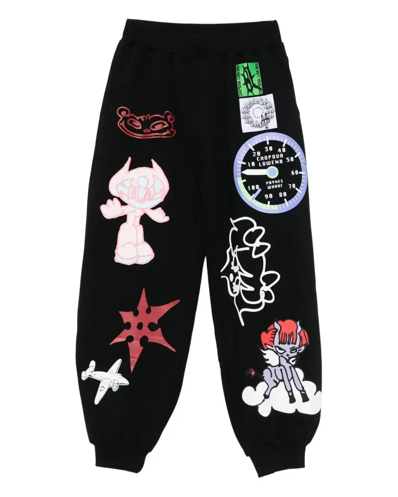 CHOPOVA LOWENA Jogginghose mit grafischem Print - Schwarz Schwarz