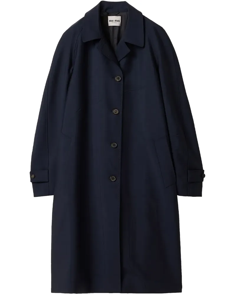 Miu Miu Einreihiger Mantel - Blau Blau