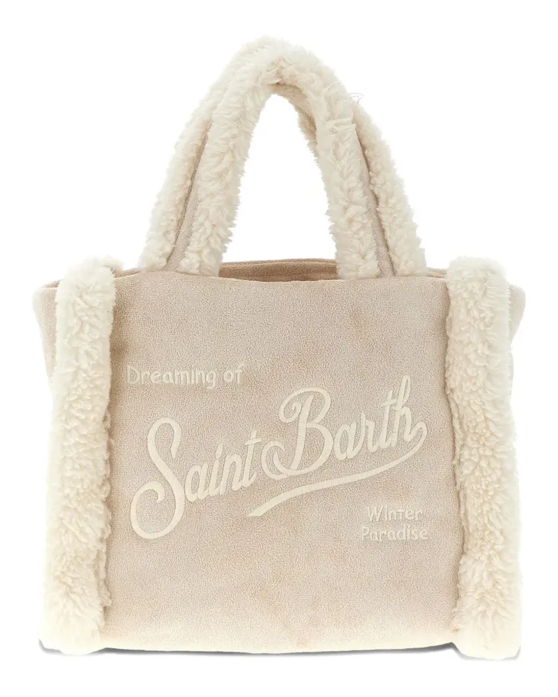 MC2 Saint Barth shearling embroidery mini bag - Nude Nude