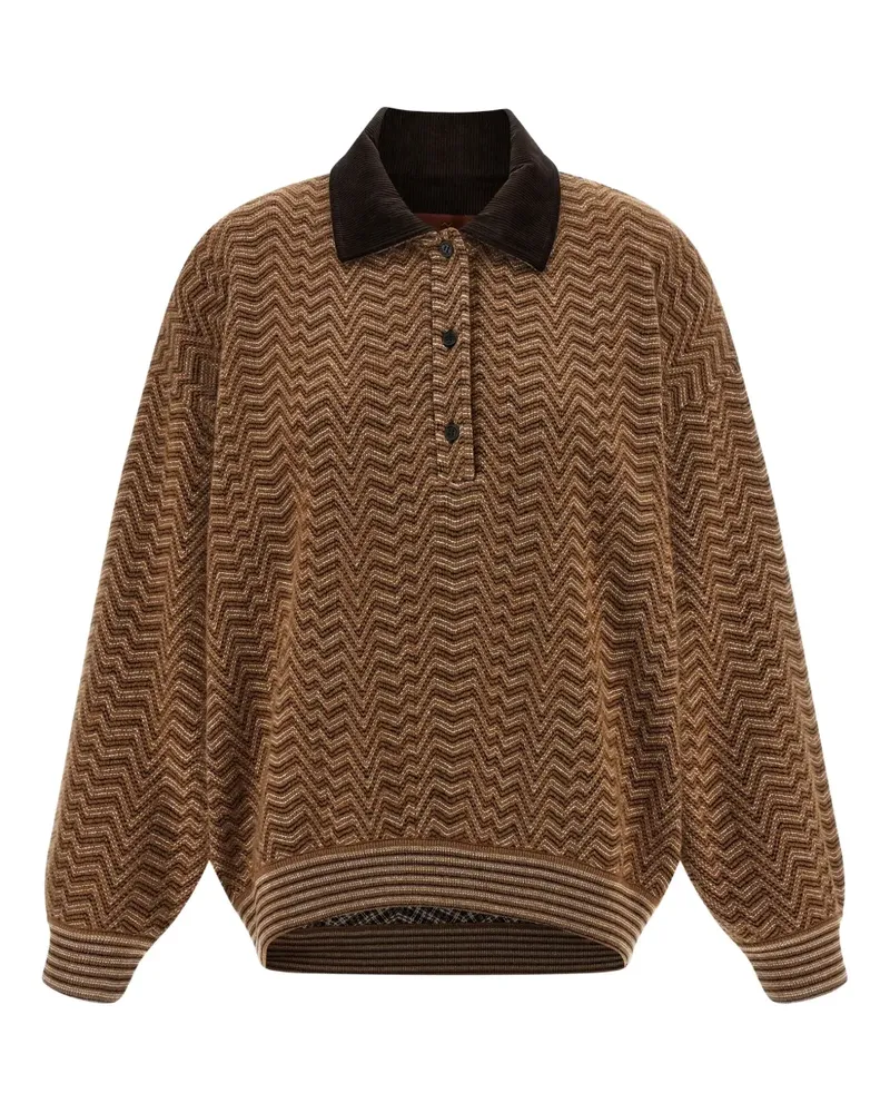 Missoni Poloshirt mit Zickzackmuster - Braun Braun