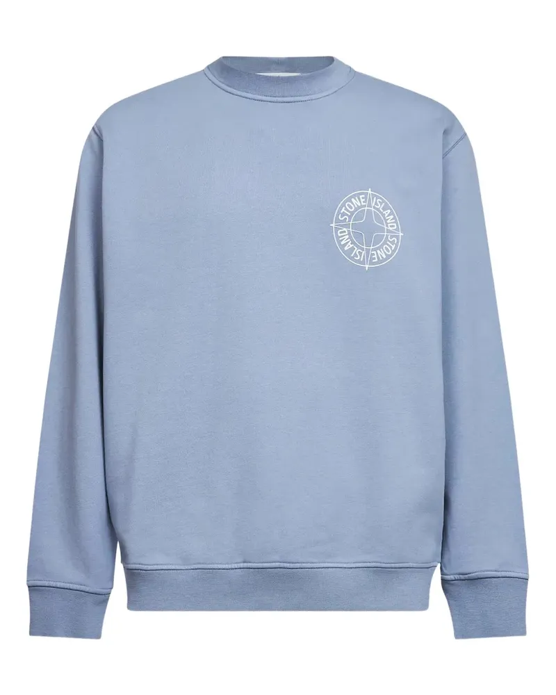 Stone Island compass-logo crew neck sweatshirt - Blau Blau