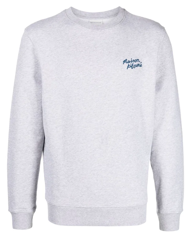 Kitsuné Meliertes Sweatshirt mit Logo - Grau Grau