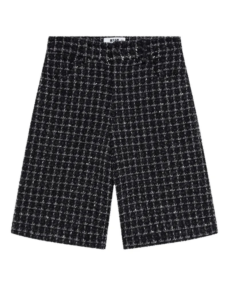 MSGM Shorts mit Tweed-Karo - Schwarz Schwarz
