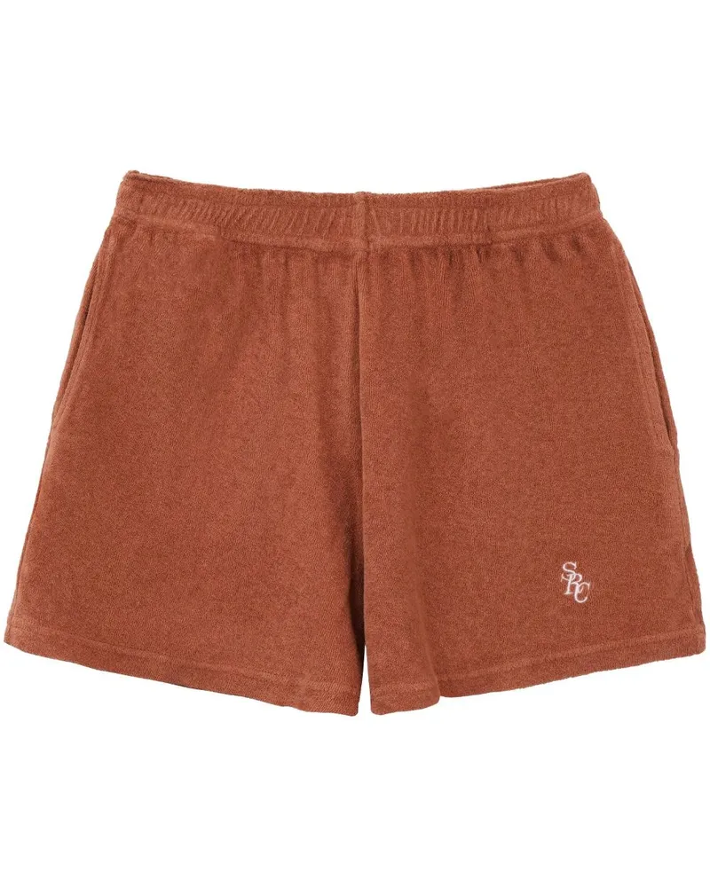 SPORTY & RICH Shorts mit Logo-Stickerei Orange