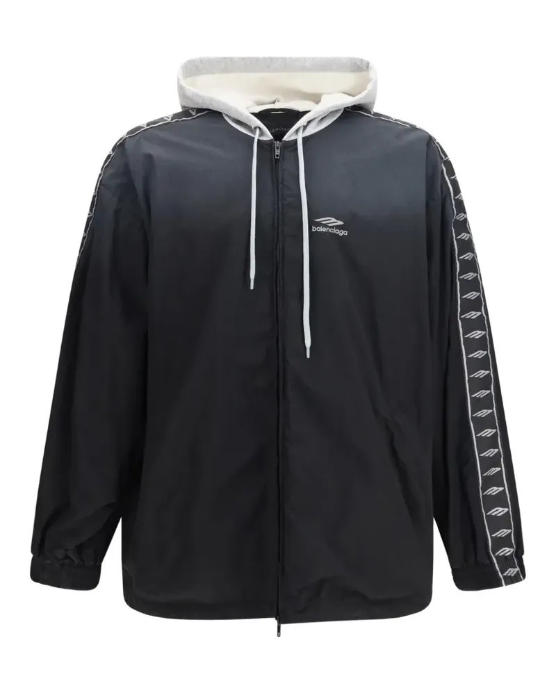 Balenciaga logo-detail hooded jacket - Schwarz Schwarz