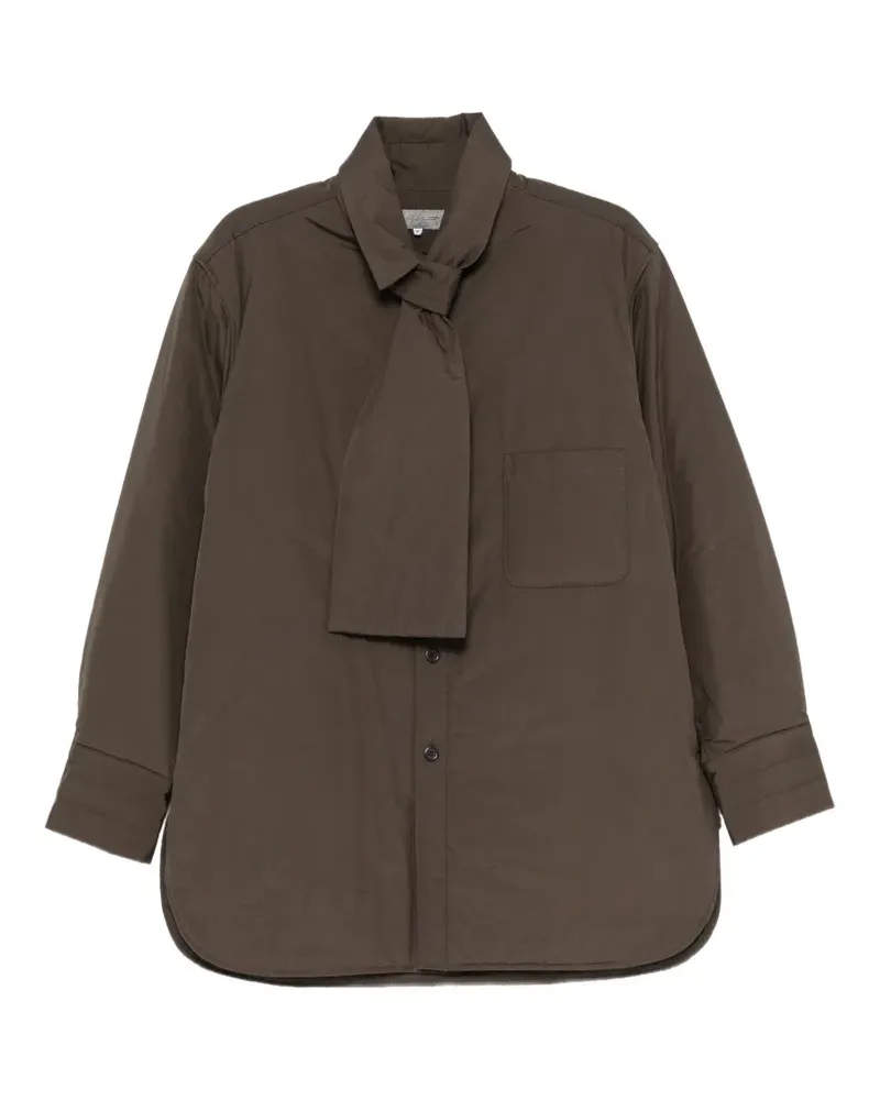 Yohji Yamamoto Wattiertes Hemd mit Stola - Braun Braun