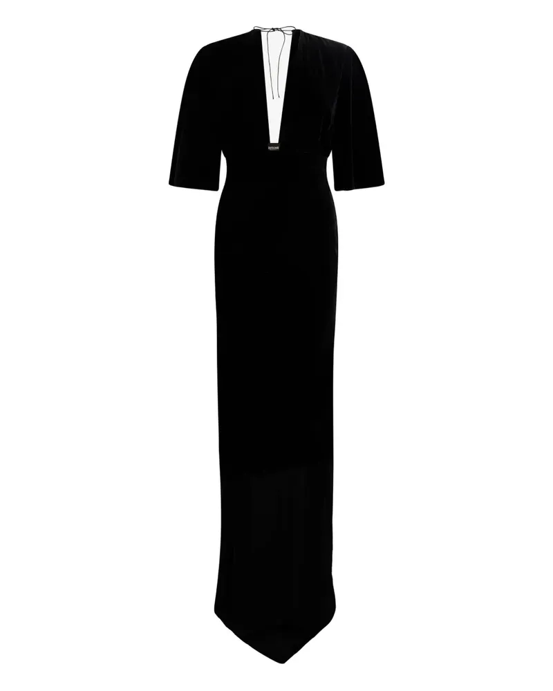 Roberto Cavalli Abendkleid mit V-Ausschnitt - Schwarz Schwarz