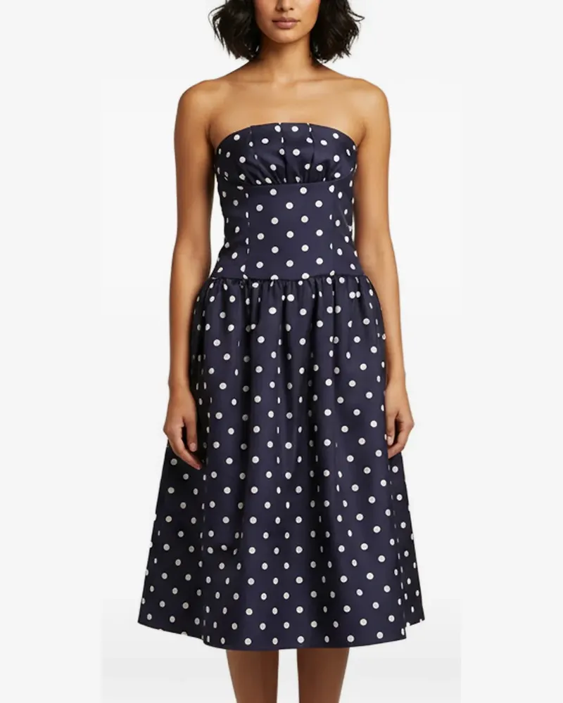 Self-Portrait polka-dot print midi dress - Blau Blau
