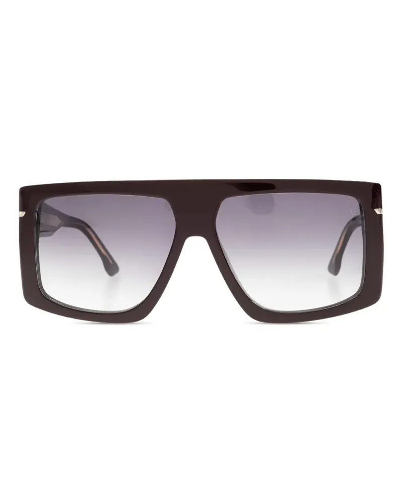 Victoria Beckham Sonnenbrille mit eckigem Gestell - Braun Braun