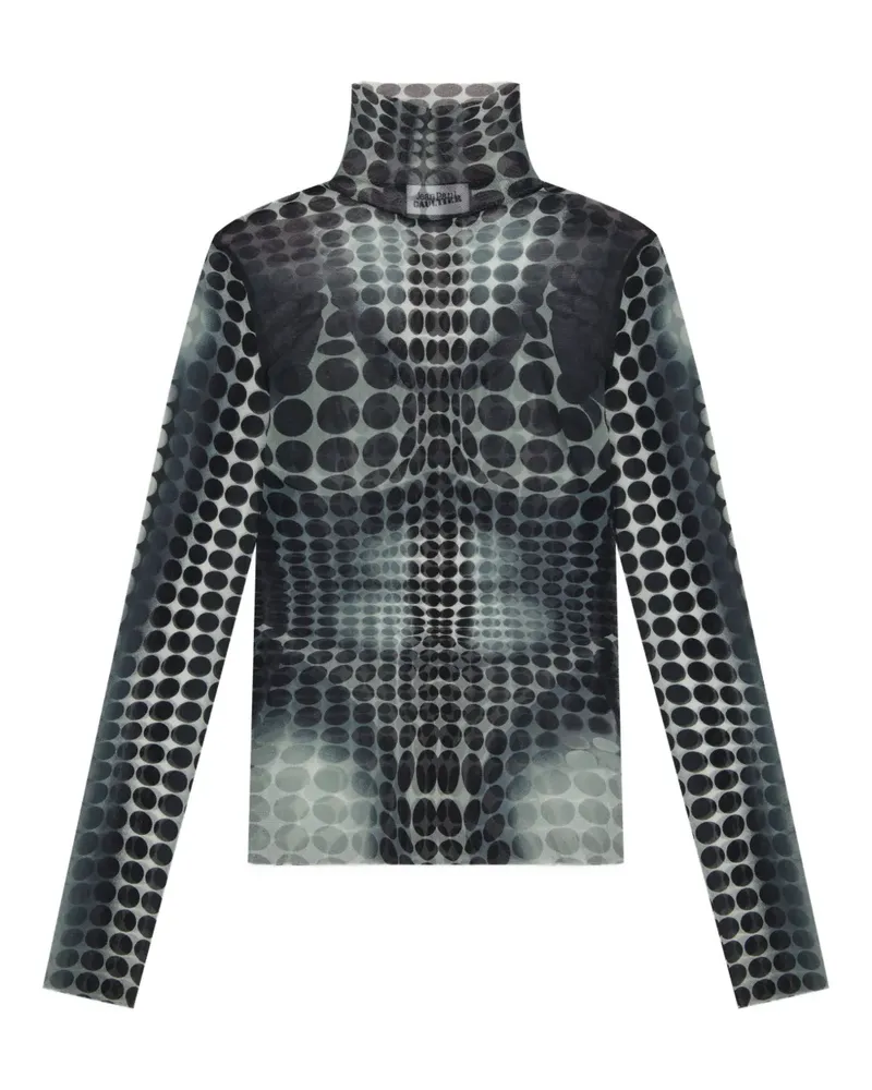 Jean Paul Gaultier Langarmshirt mit Stehkragen - Grau Grau