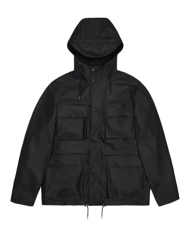 RAINS pocket hooded jacket - Schwarz Schwarz