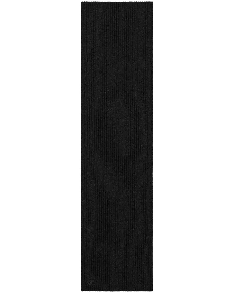 Courrèges Gerippter Schal - Schwarz Schwarz