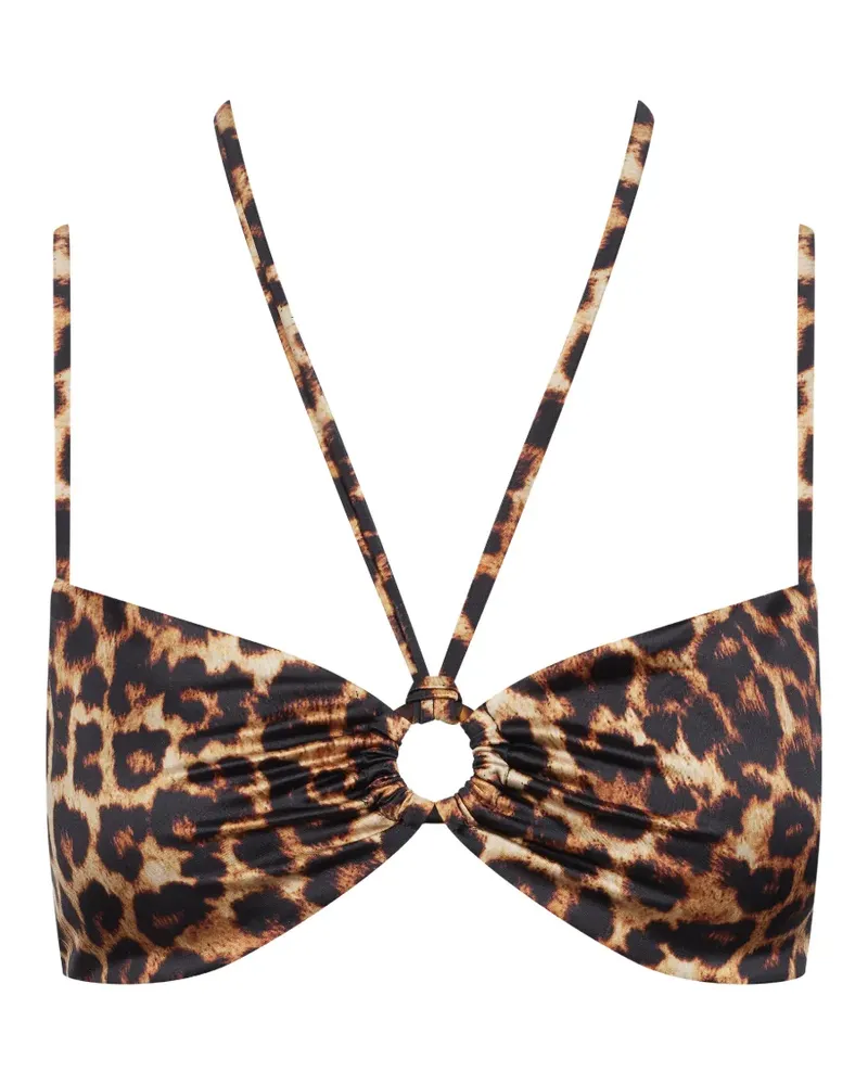 Maison Close leopard-print ring-detail bikini - Braun Braun