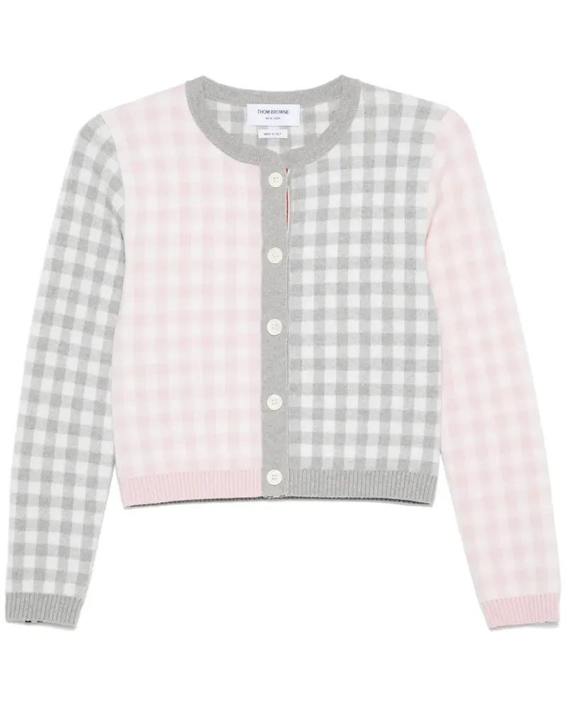 Thom Browne Cardigan mit Vichy-Karo - Grau Grau