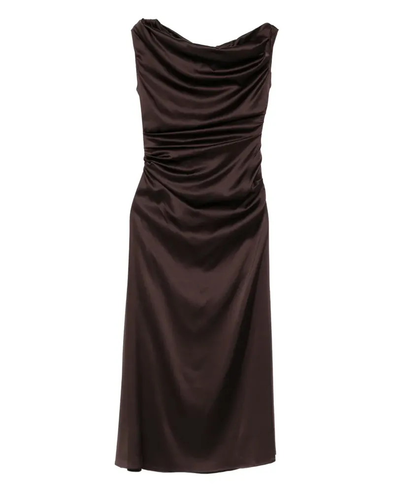 STAUD Kleid mit Schalkragen - Braun Braun