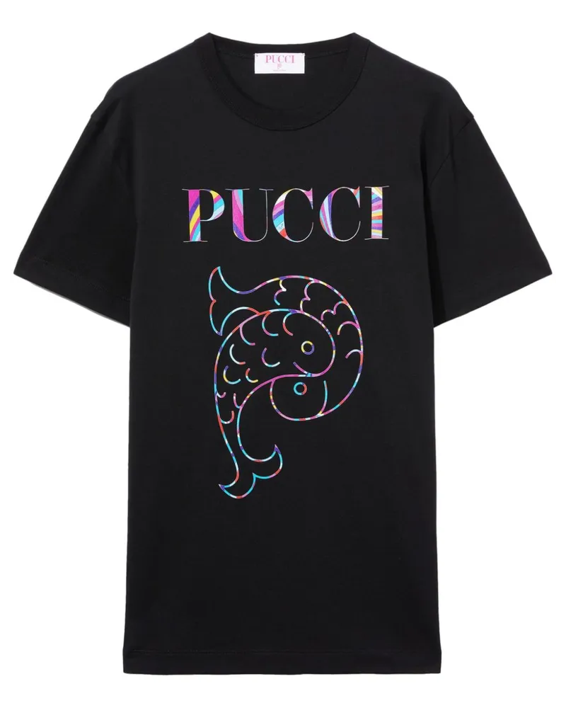 Emilio Pucci T-Shirt mit Logo-Print - Schwarz Schwarz