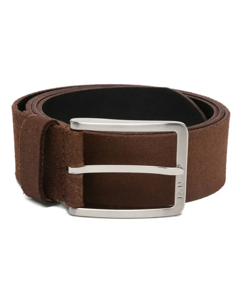 N° 21 Gürtel mit eckiger Schnalle - Braun Braun