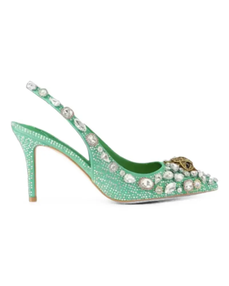 Kurt Geiger Eagle Head crystal-embellished slingback pumps - Grün Grün