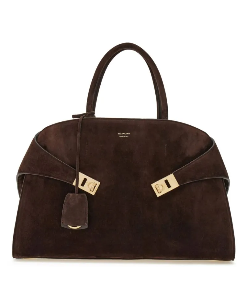 Ferragamo Mittelgroßer Hug Shopper - Braun Braun